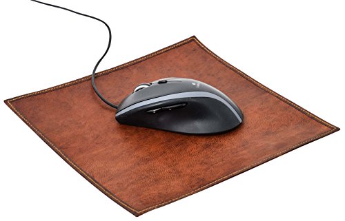 Gusti Leder nature „Torge“ Mauspad Mousepad Mouse Pad Leder Ziegenleder Maus Unterlage Deko Unterlage praktisch vintage Echtes Leder braun A127b - 2