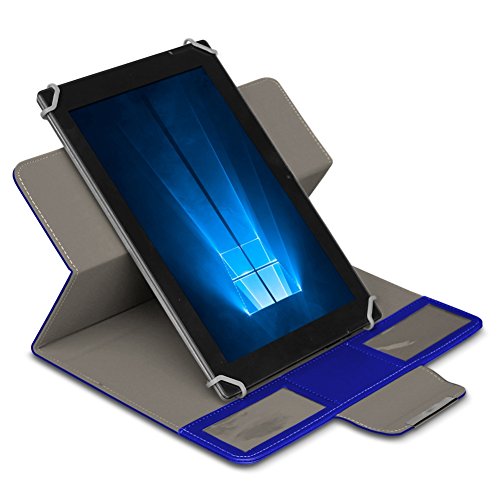 NAUC Universal Tablet Tasche mit Ständerfunktion Hülle für 9.7 – 10.1 Zoll Tablet Schutztasche in Blau Schutzhülle Stand Tasche Etui Cover Case hochwertige Verarbeitung 360° drehbar - 3