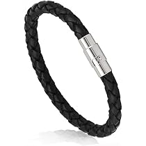 Bracciale barbazzale da uomo in ceramica magnetica bianca e nera
