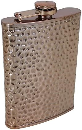 TMD Holdings Copper Hammered Hip Flask, Bronze, 8 oz by TMD Holdings
