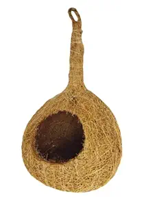 ZENRISE? Budgies Love Birds nest Made of Coconut Fiber (Coir, Beige, 20x16 cm)