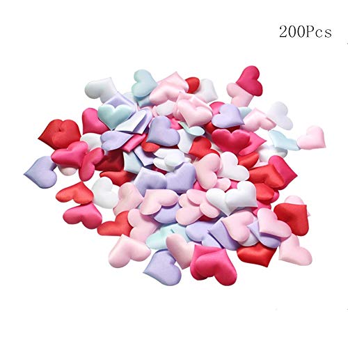 Pozodul Pétalos de Flores de 3D, Confeti de Esponja Forma de Corazón de Amor Accesorio para Decoración de Boda y Fiestas (200Pcs-2cm,Color Mezclado)