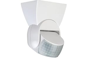 Luceco LED Detector de Movimiento Guardian Luz Exterior, IP65 Clasificado, Inclinación Giratoria 180°, Blanco