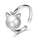 Produktbild MKHDD S925 Sterling Silber Katze Süßwasser Zuchtperle Einstellbar Öffnung Ring Daumen Ring Für Frauen Hochzeit Schmuck