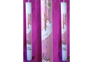 KERZENZAUBER-LUSINE Taufkerze Kommunionkerze Junge MädchenT-66 500/40 mm inkl. Beschriftung