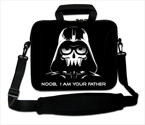Sidorenko Designer Notebooktasche in zwei Größen erhältlich 15 Zoll - 15,6 Zoll / 17 Zoll - 17,3 Zoll // mit Tragegurt + Tragegriff inkl. Zusatzfach für Maus und Ladegerät an der Vorderseite der Tasche Laptoptasche Tragetasche Umhängetasche Bag