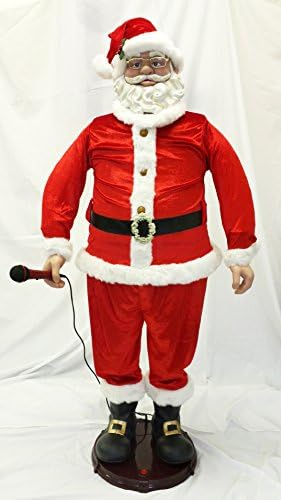 5FT LIFE SIZE SANTA ANIMATED DANCING KARAOKE SINGING FATHER CHRISTMAS DECORATION