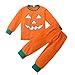 Produktbild Riou Kinder Langarm Halloween Kostüm Top Set Baby Kleidung Set Kleinkind Baby Jungen Mädchen Kürbis Teufel t-Shirt Tops + Hosen Halloween Outfits Set (100, Orange)