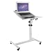 Produktbild Homgrace Laptoptisch Höhenverstellbar Notebooktisch Notebookständer Laptopständer Beistelltisch Pflegetisch Betttisch mit 2 Tischflächen, 2 Antirutsch-Leiste, 4 Rollen und Bremsen (Weiß)