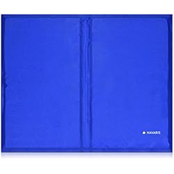 Navaris Alfombra de enfriamiento para Mascotas - Manta refrescante 40x50CM para Perro Gato - Alfombrilla de refrigeración en Azul Oscuro