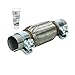 Produktbild ECD Germany Universal Flexrohr - 50 x 150 mm - mit 2 Schellen - aus Edelstahl - Interlock - Montage ohne Schweißen + Auspuff-Montagepaste 60g - Flexibles Rohr - Flexstück Wellrohr Hosenrohr Auspuff