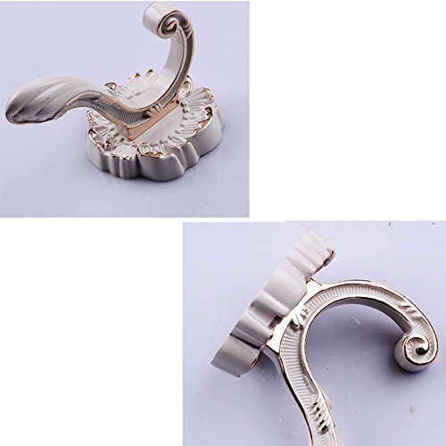Delmkin 5pcs Wandhaken Vintage-Kleiderhaken Garderoben Haken Huthaken (Weiß) - 5