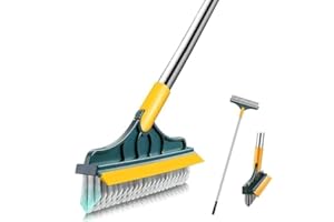 VIGOEXPRESS BROOMY szczotka do szorowania z trzonkiem, 3 w 1, uniwersalna szczotka do szorowania do czyszczenia tarasu, łazienki, garażu, kuchni, ściany, tarasu, wanny, płytek