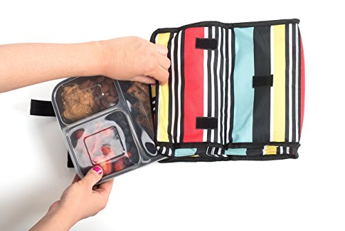 [10] Essensbehälter, 3 Fächer, stapelbar, für Essen, mit Deckeln, mikrowellengeeignet, spülmaschinenfest und wiederverwendbar. Mit Unterteilungen; von California Home Goods - 4