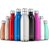 LIBRE DE TOXINAS Y COMPLETAMENTE SEGURA - ¿Te preocupa la contaminación química? Compra esta botella deportiva y no tendrás que sufrir por ello. Está hecha totalmente de acero inoxidable completamente higiénico y apto para uso alimentario. Esto significa que es 100% libre de BPA y ftalatos, lo que la hace completamente segura para toda la familia, incluidos niños pequeños. También es un regalo fantástico para cualquier ocasión.