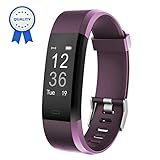 HolyHigh Fitness Armband YG3 Plus HR Pulsuhr Aktivitätstracker mit Herzfrequenz Monitor/wasserdichter /Schrittzähler/Anrufbenachrichtigungen/Ruhemodus/Kamerabedienung für Android und iOS (Violett)