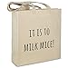 Produktbild Stofftasche mit Spruch "it is to milk mice" - Farbe beige - Stoffbeutel, Jutebeutel, Einkaufstasche, Beutel