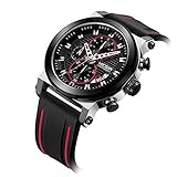 Xbhmy Herren Uhr, Mode Lässig Analogue Quartz Uhren Herren Silikon Sport Militär Wasserdicht Uhren Schwarz Zifferblatt,Silver