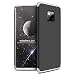 Produktbild FullProtecter Huawei Mate 20 Pro Hülle, 360 Grad Handyhülle+ Panzerglas Ultra Dünner PC Harte Schutzhülle Komplett Hülle Case Cover Skin Etui Displayschutz für Mate 20 lite -Silber Schwarz