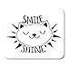 Produktbild HOTNING Gaming Mauspads, Gaming Mouse Pad Funny with Cat Head Inspirational with Animal Rays and Lettering Quote Smile 11.8"x 9.8" Decor Office Nonslip Rubber Backing Mousepad Mouse Mat