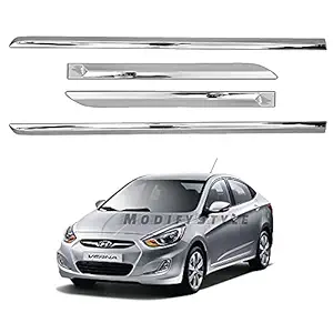 ModifyStyle Side Beading/Side Cladding/Door Garnish/Door Protector Chrome Suitable for Hyundai Verna (2011 to 2014) Type 2 (Set of 4pcs)