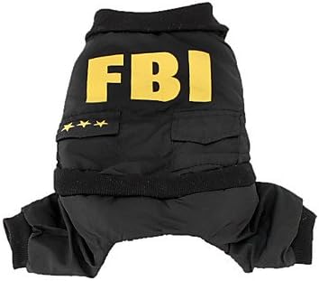 FBI Weste mit Hose für Hunde (XS-XL, Schwarz) , schwarz