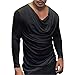 Produktbild JUSTSELL Langarmshirts Pullover Herren Herbst Winter, Männer Einfarbig T Shirt Rundhalsausschnitt Bluse Asymmetrischer Saum Oberteile Lässig Pullover