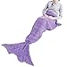 Produktbild zanasta Meerjungfrau Decke | Gestrickte Kuscheldecke Flosse Wolldecke für Kinder und Erwachsene, Violett Lila