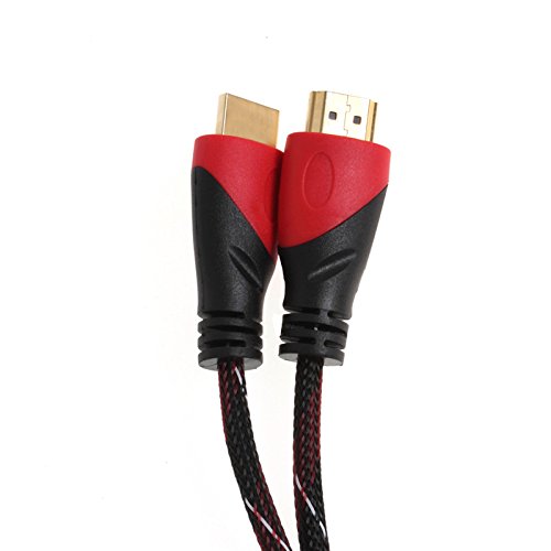 Ukelove Hochgeschwindigkeits HDMI Kabel Ethernet, 3D und Audio-Return mit vergoldeten Kontakten (HDMI Schwarz/Rot 5m) - 2