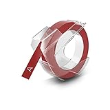 Cinta de gofrado Dymo S0898150 - Cinta de gofrado, 9 mm x 3 m, color rojo brillante