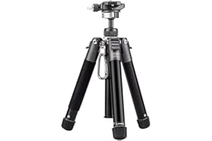 Fotopro FY820 Mini statyw, 0,7 kg lekki statyw do aparatu z głowicą kulową 360 stopni, uchwyt do telefonu do selfie vloga, maksymalne obciążenie do 3 kg, składany rozmiar 22-140 cm, szary