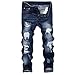 Produktbild Geili Herren Jeanshosen Biker Lang Destroyed Jeans Hose Vintage Used Look Wasserwäsche Regular Fit Straight Denim Hose Große Größen Stretch Arbeitshose Cargohose für Männer