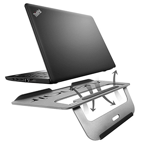 First2savvv JS-DNPB-11UFS06 grau Luxus Ergonomic Aluminium Portabler kühlend Ständer Laptopständer Notebookständer für 12″-17″ Laptops, Notebook PC, MacBook Pro & Air mit grün USB-Ventilator - 2