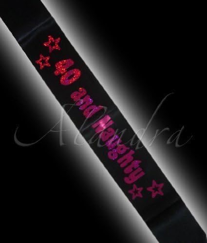 Alandra Birthdays SASH40-BLK Black Sash 40 THZ Foil, Unisex-Adult, Hot Pink, One Size