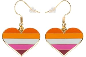 SINWINKORI Progress Transgender Rainbow Pansexual Asexual Bisexual Lesbian Nonbinary Sun Set Lesbian Dangle Earing Gay & Lesbian LGBT Pride Gifts Rainbow Jewelry