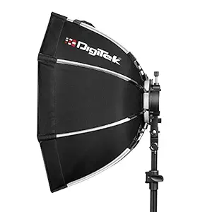 DIGITEK (65cm) Lightweight & Portable Soft Box Comes with S2 Type Bracket & 2 Diffuser Sheets | Carrying Case | Compatible with All Flash Speedlights (DSBH-065)
