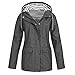 Produktbild serliyRegenmantel Damen Outdoor Plus Solide Wasserdichter Kapuzenjacke Regenjacke für Damen Outdoorjacken Wasserdichter Regenmantel mit Kapuze Windproof