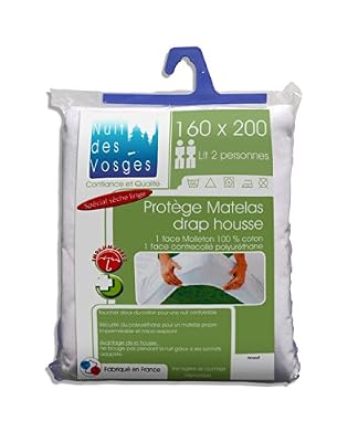 Nuit des Vosges 2035636 Arnaud Protège Matelas Imperméable Coton Blanc 160 x 200 cm