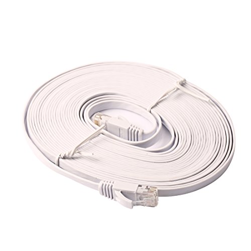 30m – 1 Stück 1000 Mbit/s Gigabit Lan | Flach | Slim | Patchkabel | Verlegekabel Multi Kabel Flach Cat6 RJ45 Snagless Netzwerk Ethernet-Patchkabel Everlasting & höchst zuverlässig Cat6-Ethernet-Kabel unterstützt bis zu 550 MHz und ist am besten für Fast Ethernet, Gigabit Ethernet und 10-Gigabit-Ethernet - 3