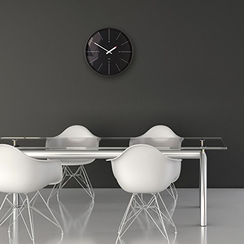 Sigel WU113 moderne, große Design Funk-Wanduhr, Modell ondo, schwarz, Ø 36 cm, reddot design award 2014 Gewinner - 5