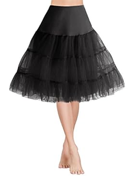 Gardenwed Damen Vintage 1950er Rockabilly kleid Mini Tutu Retro Petticoat Unterrock