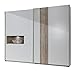 Produktbild fresh to go 636613 Schwebetürenschrank, 250 x 218 x 65 cm mit offenem Fach, Front und Korpus Alpinweiß / Absetzung San Remo Eiche Nachbildung