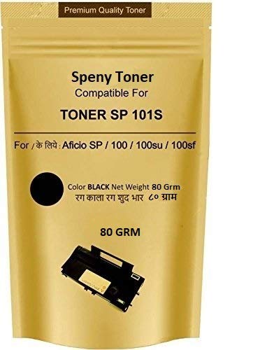 SpenyToner Powder Pouch Compatible For Use In Ricoh SP100 / SP111 / SP111SU / SP200 / SP210 / SP212SNw / SP300 / SP 300DN / SP310DN / SP 325Sfnw /SP3400 / SP3410 / SP3510 / Aficio 3510DN Printers – 80 Grams (Black) Set of 1