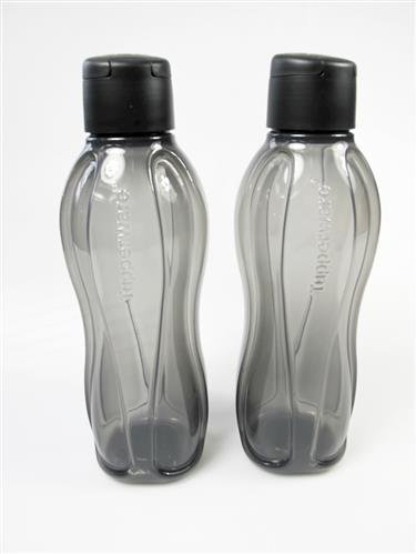 TUPPERWARE To Go Eco 1,0L schwarz (2) C138 Trinkflasche Easy Ökoflasche 16907