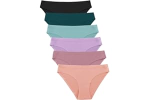 FINETOO 6 Pezzi Slip Senza Cuciture Donna Pantaloni a Vita Bassa Mutande Invisibili Biancheria Intima Sexy Biancheria Intima Comoda Mutandine Bikini Confezione Multipla