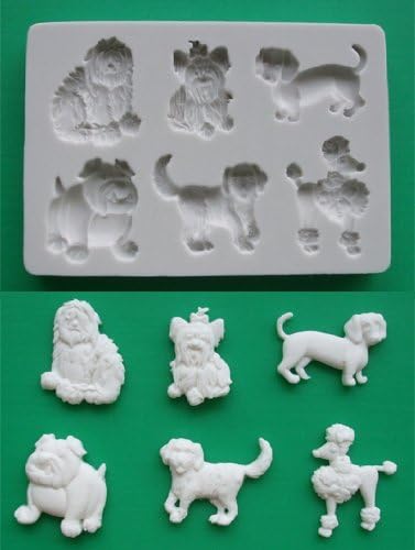Dogs 2 - Silicone Icing Moulds for Cake and Cupcake Decoration from Wedding A.