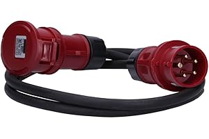 Voxura CEE-Kabel Verlängerungskabel Starkstromkabel 5-polig 400V H07RN-F 5x2,5 16/5 16A IP44 Starkstrom 2m