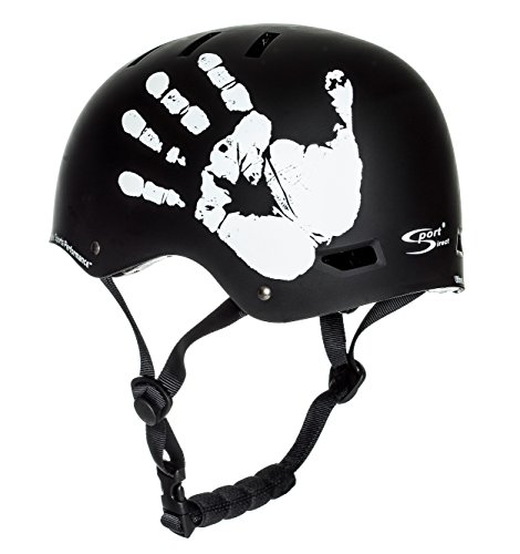 Sport DirectTM BMX-Skate Erwachsene: „Die Hand“ Erwachsene: NB: 55-58 cm Cycle schwarz Fahrrad Helm CE EN1078 TÜV Zulassungen - 2