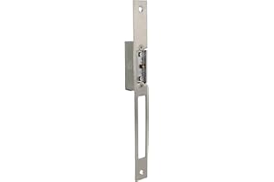 Amig - Abrepuertas Eléctrico de Embutir para Puertas,Plateado, Mod, 50, 250 x 22 x 3 mm, Amperaje: 1,1 A, Incluye Bobina de 8-12 V de Corriente Alterna, Cerradero para Portales, Tiendas u Oficinas