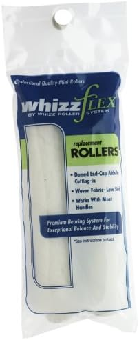 Work Tools International 44316 6-1/2-Inch WhizzFlex Woven Mini Paint Roller Cover Refill, White, 2-Pack